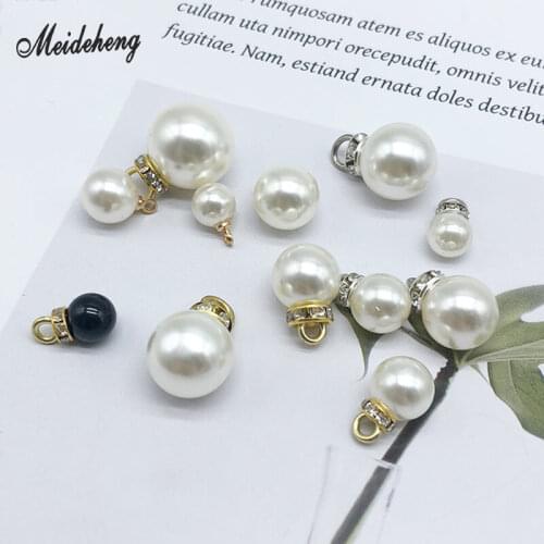 Acrylic Pearl Jewelry Making Beads Golden Silver Black Drilling Ring Hanging Hole Loose Bead DIY Earring Accessory