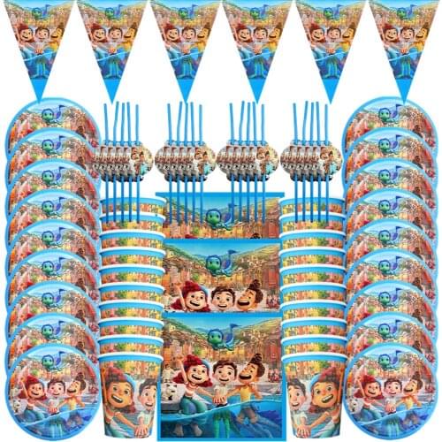 Luca Disney Theme Birthday Party Decorations Paper Napkin Plates Cups Flags Straws Disposable Tableware Set Baby Shower Supplies