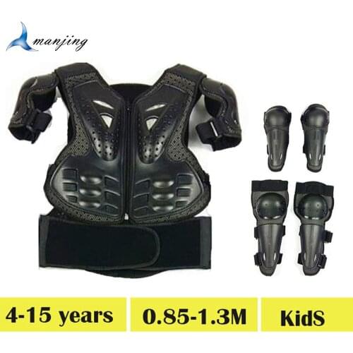 For 4-13 years Children Kids Full Body Protect Vest Waistcoat Armor Suits Riding Skating Chest Back Spine Elbow Knee armour