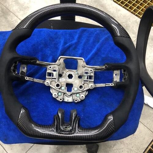 For Ford Mustang 15-17 2016 Cuatomized Real Carbon Fiber Sports Steering Wheel Perforated Leather