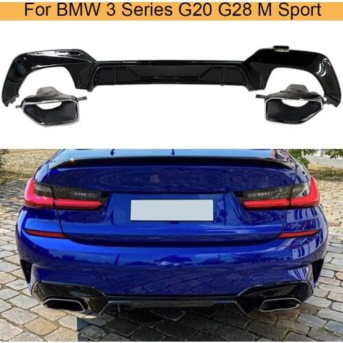 Carbon Fiber Rear Bumper Diffuser Lip for BMW 3 Series G20 G28 Sport M320i M330i 2019-2021 Car Rear Bumper Diffuser Lip Spoiler