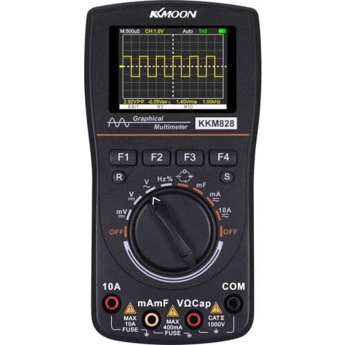 KKmoon kkm828 Oscilloscope Intelligent Graphical Digital Oscilloscope Multimeter 2 in 1 2.4 Inches Color Screen 1MHz Bandwidth