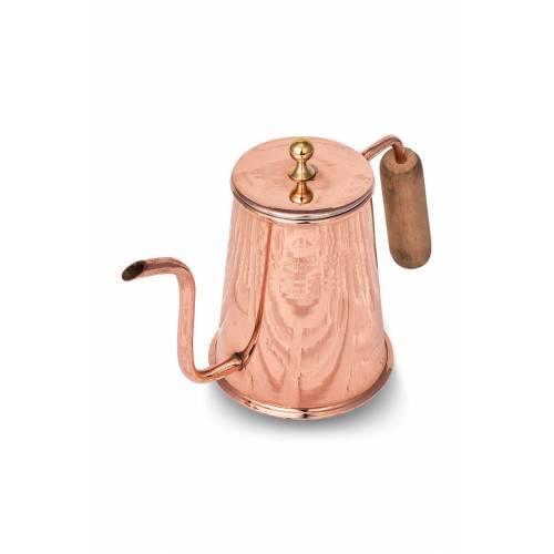 Copper Handmade hand punch Pot coffee pots cover drip Gooseneck spout long mouth coffee Kettle Teapot 500 ml