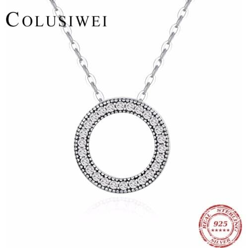 Modian Fashion 100% Solid 925 Sterling Silver Fantastic Life Round Hearts Necklace For Women Wedding luxury Pendants Jewelry