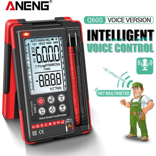 New Model ANENG Q60S Professional Digital Smart Multimeter Voice Control Auto-range 6000 Counts True RMS Multifunction Tester