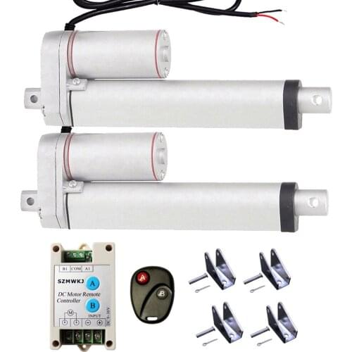 New Arrivial! Wireless Control System Kits-DC 12V 200mm 8" Stroke Linear Actuators W/ Remote Controller for TV Lifts Door Open