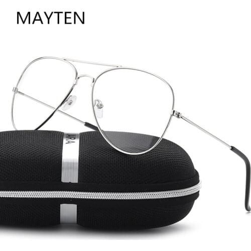 Oversized Polit Glasses Frame Men Womens Sun Glasses Metal Frame Eyewear Vintage Female Clear Lens Optics Spectacle