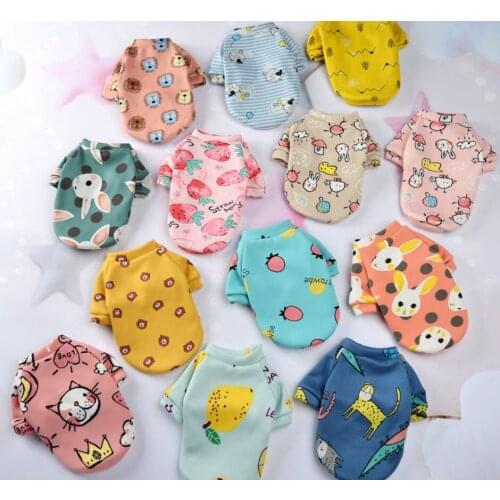 Cute Print Small Dog Hoodie Coat Winter Warm Pet Clothes for Chihuahua Shih Tzu Sweatshirt Puppy Cat Pullover Dogs Pets Clothing