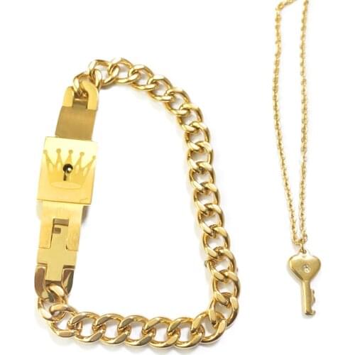 Valentines Day gift concentric interlocking key titanium steel couple bracelet 2020 Hot