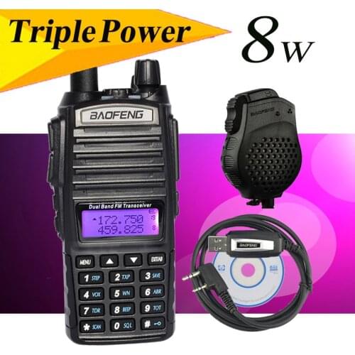 Baofeng UV-82 8W Portable dual band walkie talkie radio HF transceiver dual display radio communicator UV-82HX walkie talkie set