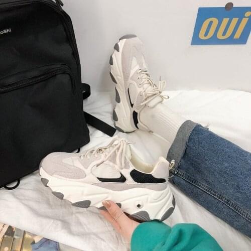 Casual Shoes Womens Platform Shoes 19 Autumn and Winter New Korean Version of the Net Red Ins Sports Shoes All-match Shoes