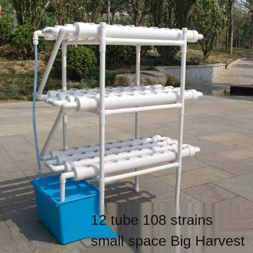 Gardening Supplies 3Layer Balcony Vegetable Cultivation Planting System NFT 108 Holes Soilless Hydroponic Grow Kit Water PipeSet