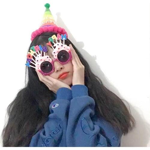 Girl Retro Cake Round Birthday Sunglasses Cartoon Lovely Plastic Frame Sunflower Goggles Eyeglasses Beach Accessories Toddler