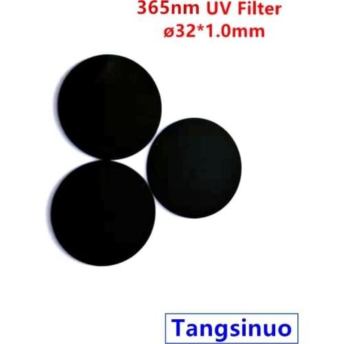 32*1.0mm 365nm UV Pass Filter ZWB2 UG1 U-360 Ultraviolet Bandpass Black Glass Visible light cut