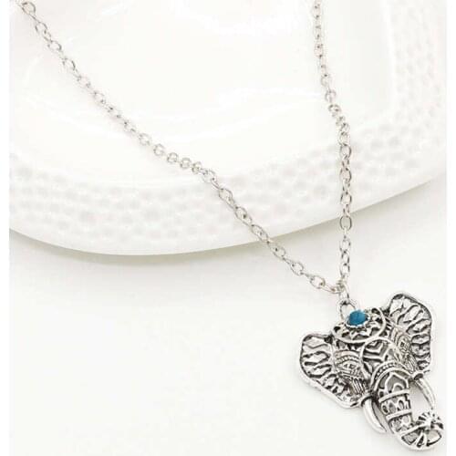 Mascot Elephant Womens Necklace Retro Fashion National Style Hollowed Out Clavicle Chain