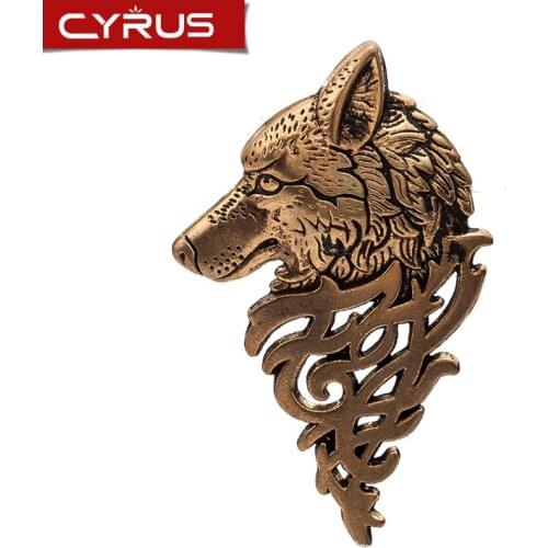 Vintage Domineering Wolf Head Brooches For Men Fashion Statement Suit Collar Pin Clothes Backpack Bag Accessoires Luxury Jewelry