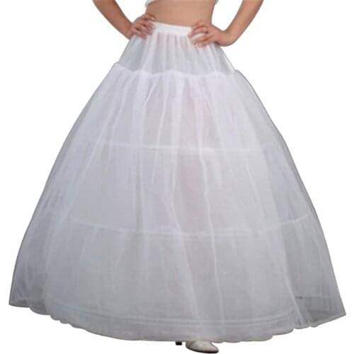 Womens Bridal 3 Hoops Petticoat Drawstring Waistband Multi-Layer Ball Gown Wedding Dress Bustle Crinoline Underskirt