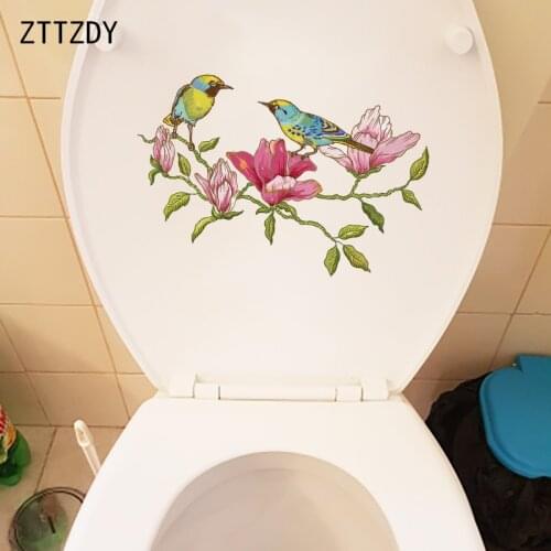 ZTTZDY 25×17.3CM Hand Painted Magnolia Branch Living Room Wall Stickers Mural Creative Toilet WC Accessories T2-1487