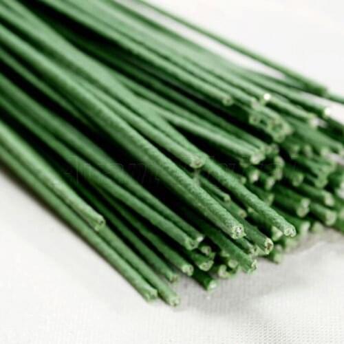 12pcs/lot Mew Green 60cm Iron Wire Plastic Florist Stub Stems Floral Wire Wedding Bridal Bouquet Craft Decor