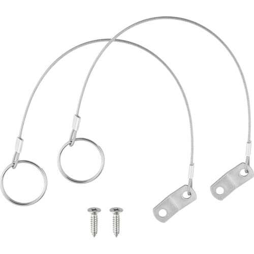 2PCS Stainless Steel Lanyard Cable Safety Tether Wire for Loss Prevention 1 Loop with Quick Release Ring&Rubber Coating