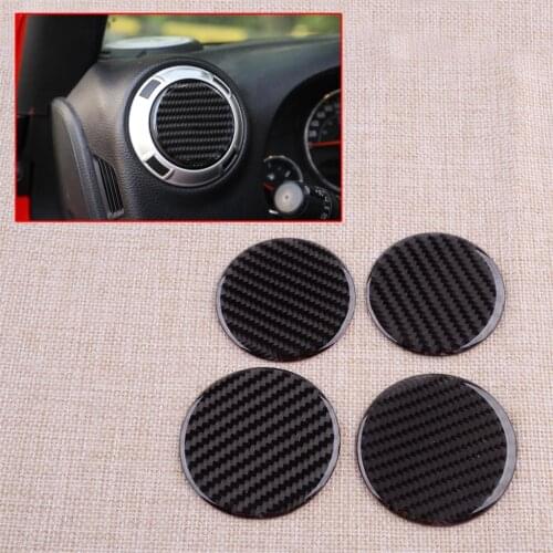 4pcs Carbon Fiber Air Conditioning Air Vent Outlet Trim Cover Fit for Jeep Wrangler 2007-2011 2012 2013 2014 2015 2016 2017 2018