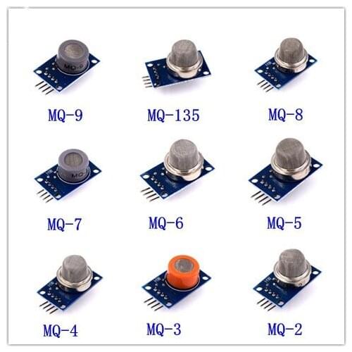 50pcs MQ-2 MQ-3 MQ-4 MQ-5 MQ-6 MQ-7 MQ-8 MQ-9 MQ-135 Detection Smoke methane liquefied Gas Sensor Module