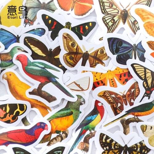 8SETS/LOT bird of painting series markers photo album decoration seal DIY box paper Sticker