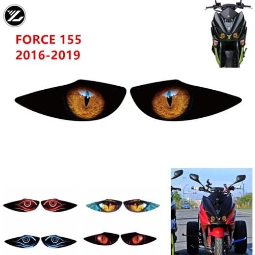 For YAMAHA FORCE 155 2016-2019 2020 Motorcycle Accessories Front Fairing Headlight Guard Sticker Head light protection Sticker
