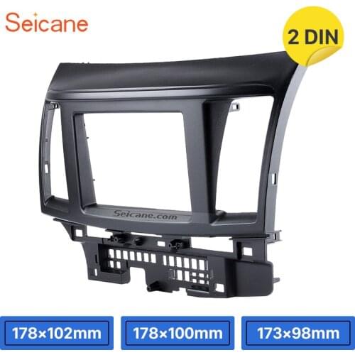 Seicane 2DIN Black Car Radio Fascia for Mitsubishi Fortis & Lancer CD Panel Dash Trim Installation Kit 173*98/178*100/178*102mm
