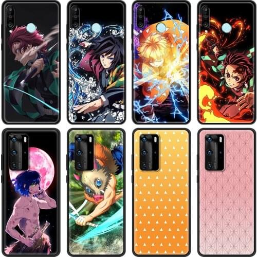 Anime Demon Slayer Luxury Silicone TPU Cover for Huawei P10 P20 P30 Pro P40 Pro Plus P Smart Z 2021 Phone Accessories Case