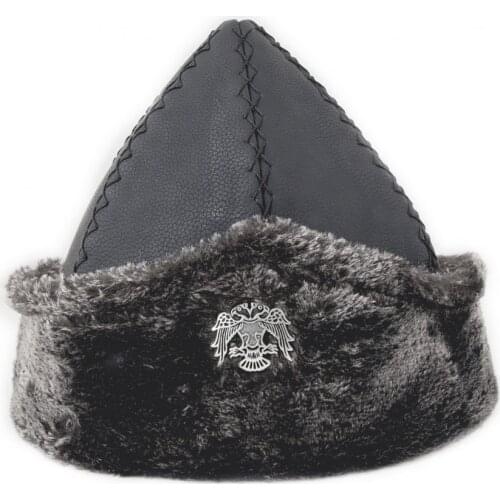 Depotalha Kürk Detaylı Dikiş Desenli Selçuklu Armalı Yeni Şapka Börk Erkek Soğuktan Koruyucu Başlık Estetik Tasarım