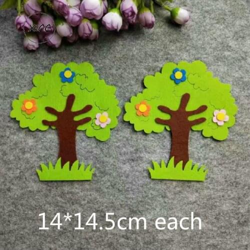 Kids Classroom Book Handwork Diy Crafts Accessories Green Tree Non Woven Felt Leaves Patch Kindergarten School Wall Stickers