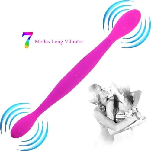 Long Dildo Vibrators for Women Lesbian G Spot Massager Double Ended Penis Vibrator Sex Toys for Women Silicone Adult Products