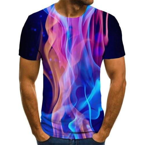 3d Tshirt Flame T shirt Men Smoke T-shirts 3d Colorful Tshirts Casual Harajuku Tshirt Printed Mens Clothing Hip hop Casual Tops