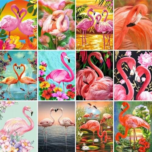 Full Drill Square Diamond Painting Animal Flamingo Diamond Embroidery Cross Stitch Fall Decorations For Home Gift