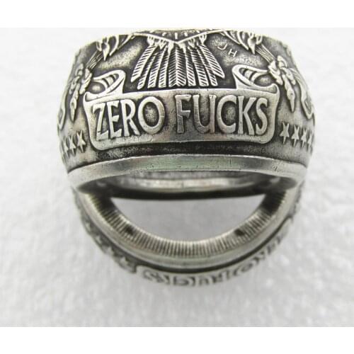 US ONE/ZERO Dollar Ring 'eagle' Silver Plated Handmade In Sizes 8-16