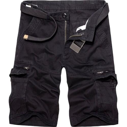 Shorts Homme Casual Bermuda Trousers 40 2021 Mens Military Cargo Shorts Summer Army Green Cotton Shorts Men Loose Multi-Pocket