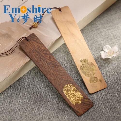 Unique Design Redwood Bookmarks Set Retro Chinese Books Mark Teachers Students Creative Gift Custom M061