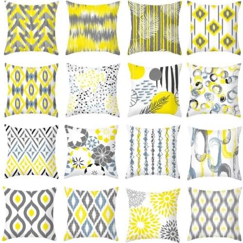 Geometric Printed Peach Skin Pillowcase Bed Pillow Office Sofa Cushion Cover