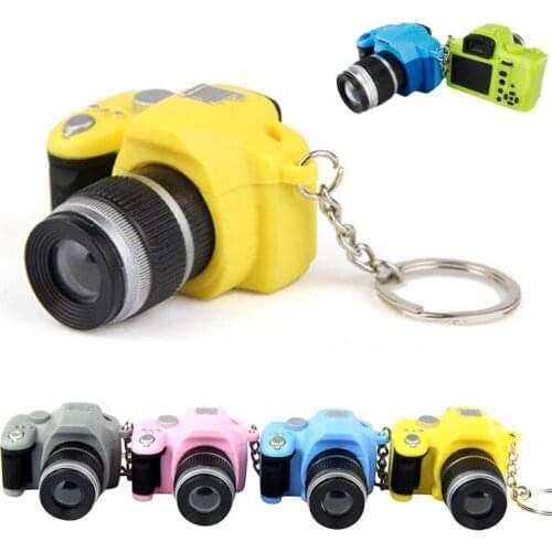 New Arrival Camera Keychain Digital SLR Camera Toy LED Luminous Glowing Pendant Key Chain Cartoon Women Car Keychains Key Ring