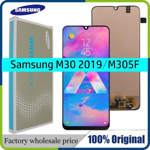 ORIGINAL 6.4'' AMOLED For Samsung Galaxy M30 2019 M305 M305F LCD Touch Screen Digitizer Assembly Replacement For Samsung M30 lcd