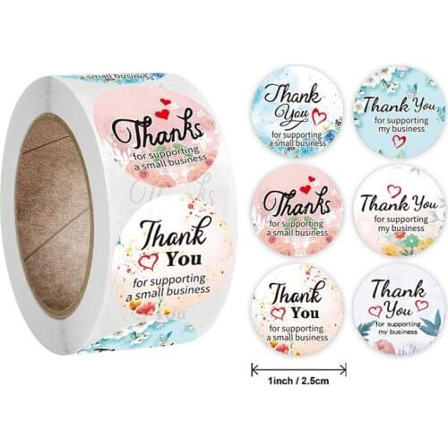Stunning 6 Types Florals Thank You Stickers 1'' 500pcs for Supporting Small Business Taste Order Home Handmade Wedding Envelope