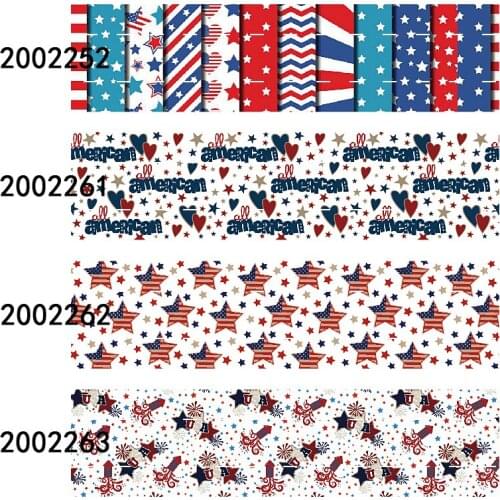50 yards/lot) High quality 22mm 25mm 38mm 50mm American flag printed July 4th ribbon