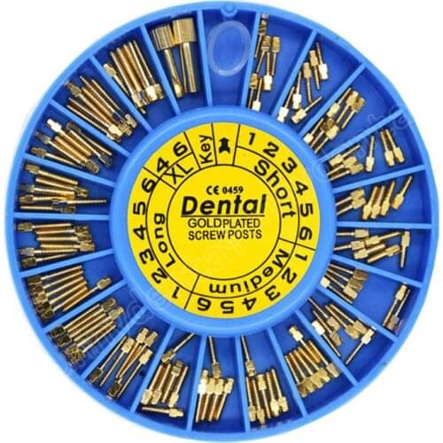 Dental Steel Screw Post Gold Plated Screw Post 120pcs Dental Golden Screw Post Dental Supplies Dental Materials Free Shipping