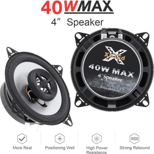 2pcs 40W 4 Inch Universal Car Coaxial Speaker High Mid Bass Ultra-thin Modified Speaker Non-destructive Installation