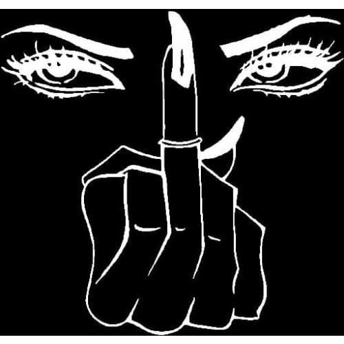 Eyes Girl Vinyl Decal Decor Car Sticker Woman Middle Finger Waterproof Anti-UV Car Window Body Decorative Stickers Accessories