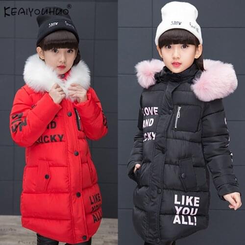 High Quality Winter Girls Coats Jackets For Girls Clothes Kids Warm Hooded Thick Long Outerwear Coats Children Jacket 8 10 Year