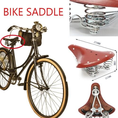 High Quality Bicycle Imitation Leather Saddle Retro Mountain Bike saddle Comfortable Rding Cushion Equipped Cycling