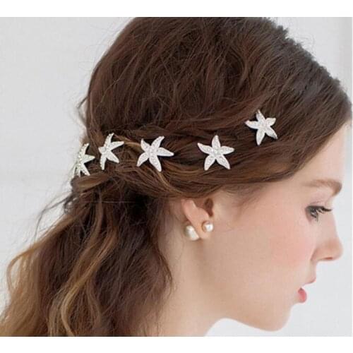 10pcs/ Wedding Bridal Hair Accessories Hairpins Star Flower Crystal Rhinestone Diamante Hair Clips Bridesmaid Hair Jewelry