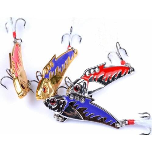 1pcs VIB Metal Spinner Spoon Fishing Lure 5cm 8g Lifelike Hard Baits Vibration Crankbait Sequins for Carp Fishing Tackle Pesca